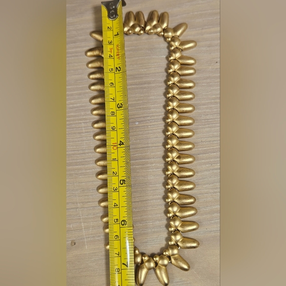 Vintage EDWIN PEARL Link Circle Spike Necklace Gold Tone Etched E. Pearl - Picture 12 of 12